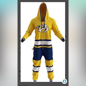 Hockey Sockey NHL Nashville Predators Fleece 1 Piece Hooded Pajamas Fan Gear XXS
